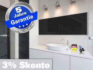 Infrarotheizung schwarz Spiegelheizung 500 Watt 130x40 M10