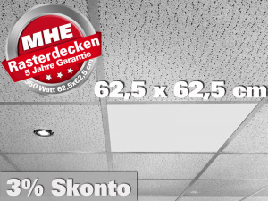 Infrarot Rasterdecken Kassettendecken Heizung 350 Watt 62,5x62,5