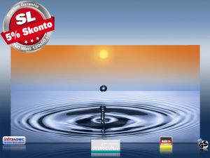 Infrarot Bildheizung 700 Watt Rahmenlos slim-line Wassertropfen-II