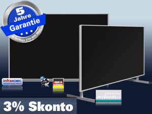 Infrarotheizung zum Stellen Standgert schwarz M10 in 9 Gren inkl. Standfe