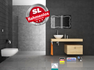 Design Spiegel mit Infrarotheizung Bad im 4 Gr��en Rahmenlos Tribal