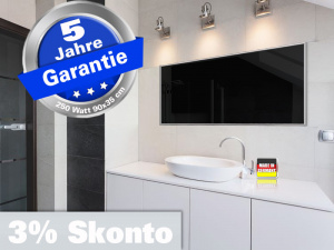 Infrarotheizung schwarz Bad Spiegelheizung 250 Watt 90x35 M10