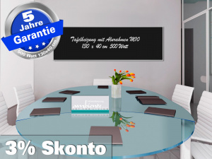 Infrarotheizung Tafelheizung Schreibtafel ESG Glas 500 Watt 130x40 M10