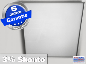 Infrarot Deckenheizung 400 Watt ESG Glas wei� 70x60 Rahmen M10