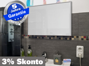 Infrarotheizung wei� Bad Spiegelheizung 500 Watt 90x60 M10