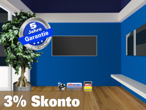 Infrarotheizung 900 Watt ESG Glas schwarz und Heizspiegel Bad M10