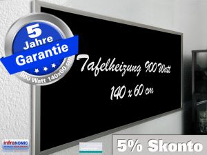 Infrarotheizung Tafelheizung Schreibtafel ESG Glas 900 Watt 140x60 M23