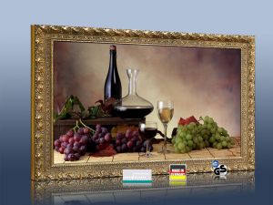Infrarot Bildheizung 600 Watt 110x60 Stilrahmen StG Wein-Trauben