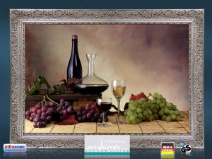 Infrarot Bildheizung 500 Watt 90x60 Stilrahmen StSi Wein-Trauben
