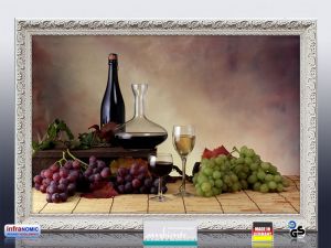 Infrarot Bildheizung 500 Watt 90x60 Stilrahmen StAw Wein-Trauben