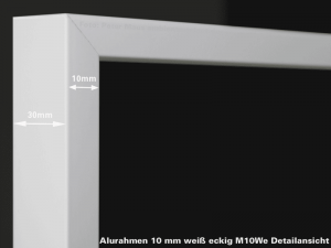 Aufpreis Alurahmen wei� eckig M10W alle Gr��en