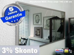 Infrarotheizung Spiegel Heizspiegel Bad 1400 Watt ESG Glas 200x80 M23