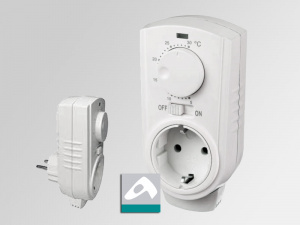 Einfacher Steckdosen Thermostat mit Drehscheibe fr Infrarotheizungen
