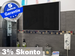 Infrarotheizung mit Thermostat ESG Glas schwarz 210 Watt 60x40 M10