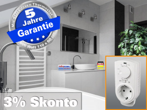 Infrarot Bad Spiegelheizung mit Thermostat 600 Watt 110x60 M10-SL