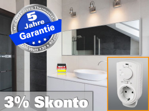 Infrarot Spiegelheizung mit Thermostat 500 Watt 130x40 M10-SL