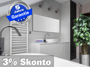 Fern Infrarotheizung 900 Watt ESG Glas wei 140x60 Alurahmen M10