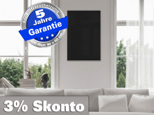 Fern Infrarotheizung 500 Watt schwarz Bad Spiegelheizung 90x60 M10