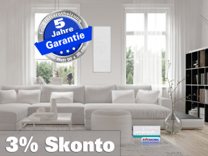 Fern Infrarotheizung 250 Watt Glas weiß Bad Spiegelheizung 90x35 M10