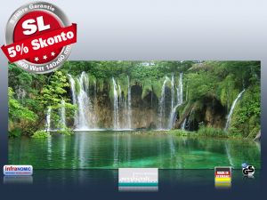 Infrarot Bildheizung 900 Watt Rahmenlos slim-line 140x60 Wasserfall