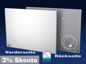Infrarotheizung Rahmenlos Metall 840 Watt 137x57 steel-line IPX4