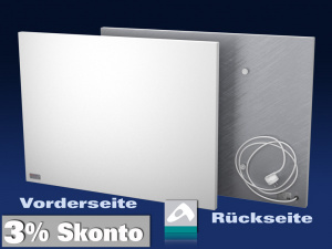 Infrarotheizung Rahmenlos Metall 670 Watt 160x40 steel-line IPX4