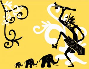 Bildheizung-Motiv Elefant fr Standard Infrarotheizungen