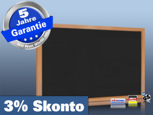 Infrarotheizung Glas schwarz Spiegelheizung Bad 500 Watt 90x60 HB30