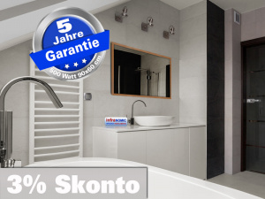 Infrarot Spiegelheizung 500 Watt ESG Glas 90x60 Holzrahmen HB30