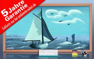 Infrarot Bildheizung 600 Watt 110x60 Holzrahmen HB30 Segelboot