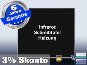 Infrarotheizung Tafelheizung Schreibtafel ESG Glas 400 Watt 70x60 M10