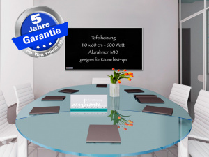 Infrarotheizung Tafelheizung Schreibtafel ESG Glas 600 Watt 110x60 M10